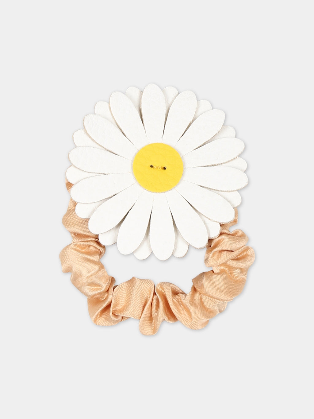 White scrunchy for girl with daisy